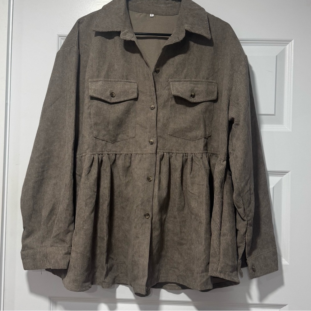 Brown Corduroy Women's Jacket - Picture 1 of 8
